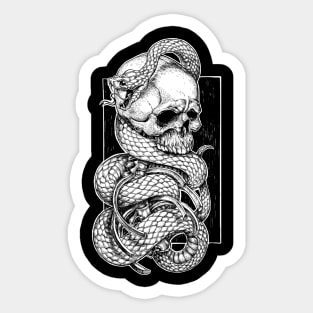snake & skull (white) Sticker